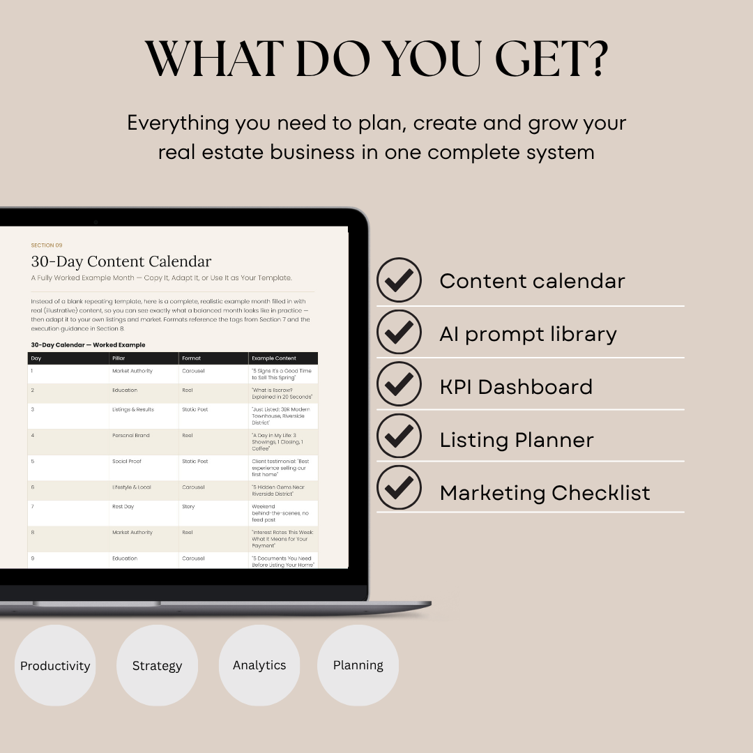 Real Estate Marketing Kit for Agents – 86 Templates + AI